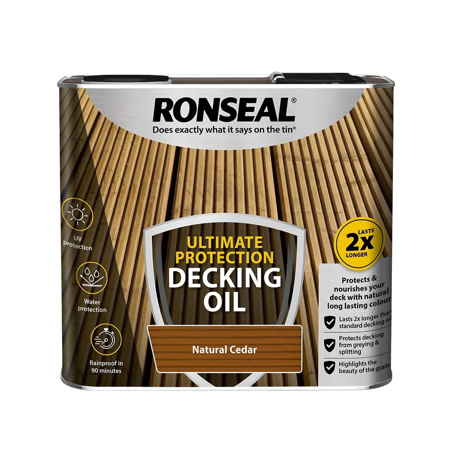 Ronseal Ultimate Protection Decking Oil Natural Cedar - 2.5L 3 Ronseal Ultimate Protection Decking Oil Natural Cedar - 2.5L