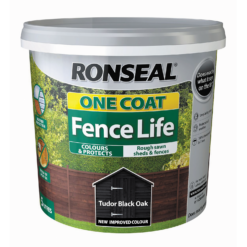 Ronseal One Coat Fence Life Paint Tudor Black Oak - 5L -Paint And Wallpaper Shop 12804242 2274942087505862