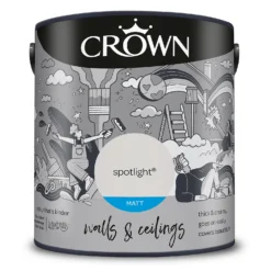 Crown Walls & Ceilings Matt Emulsion Spotlight - 2.5L -Paint And Wallpaper Shop 12804355 9644969532539266