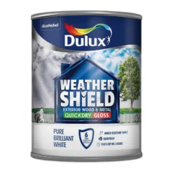 Dulux Weathershield Exterior Quick Dry Gloss Paint Pure Brilliant White - 750ml 11 Dulux Weathershield Exterior Quick Dry Gloss Paint Pure Brilliant White - 750ml -Paint And Wallpaper Shop 12804357 1424833194512161
