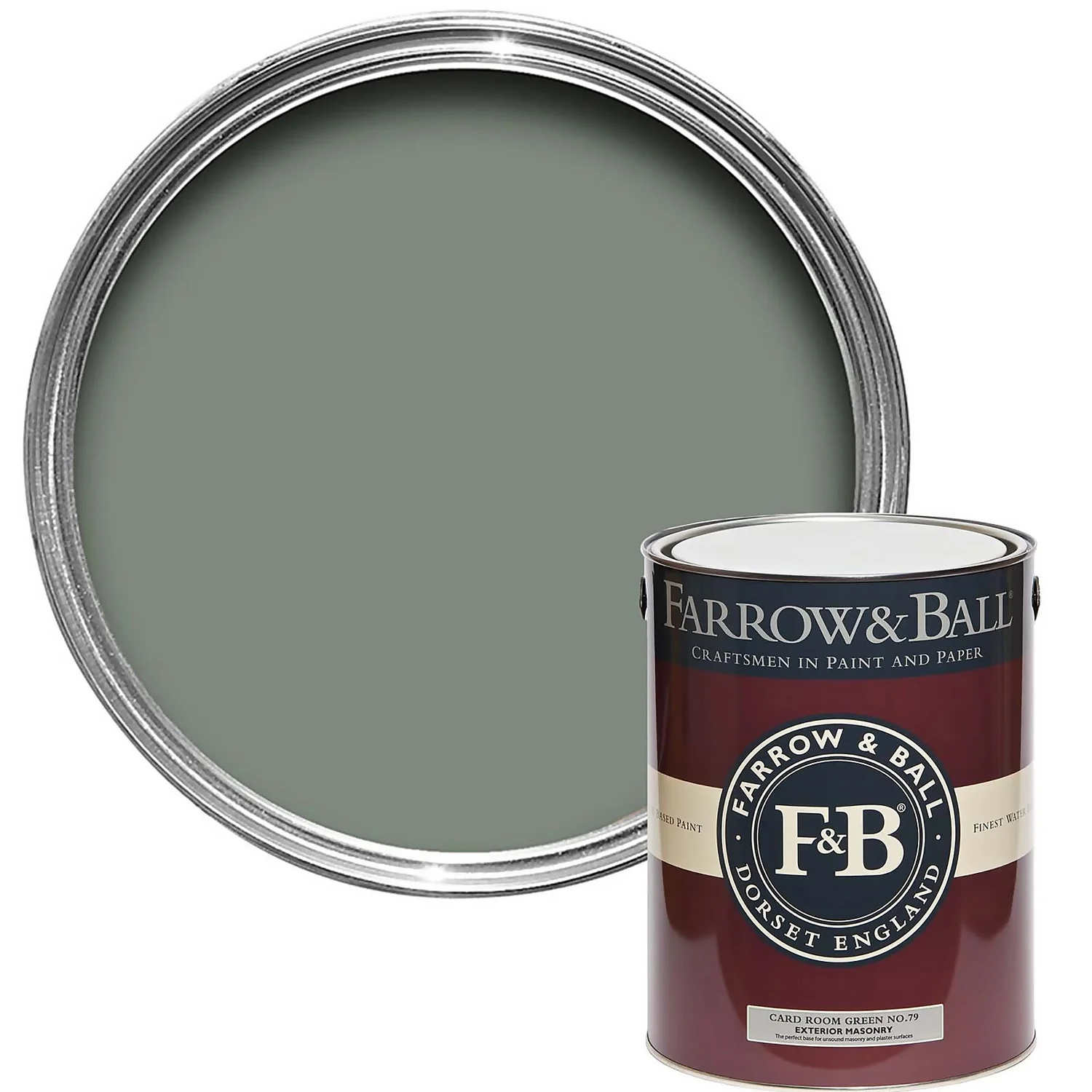 Farrow & Ball Exterior Masonry Paint Card Room Green - 5L 3 Farrow & Ball Exterior Masonry Paint Card Room Green - 5L