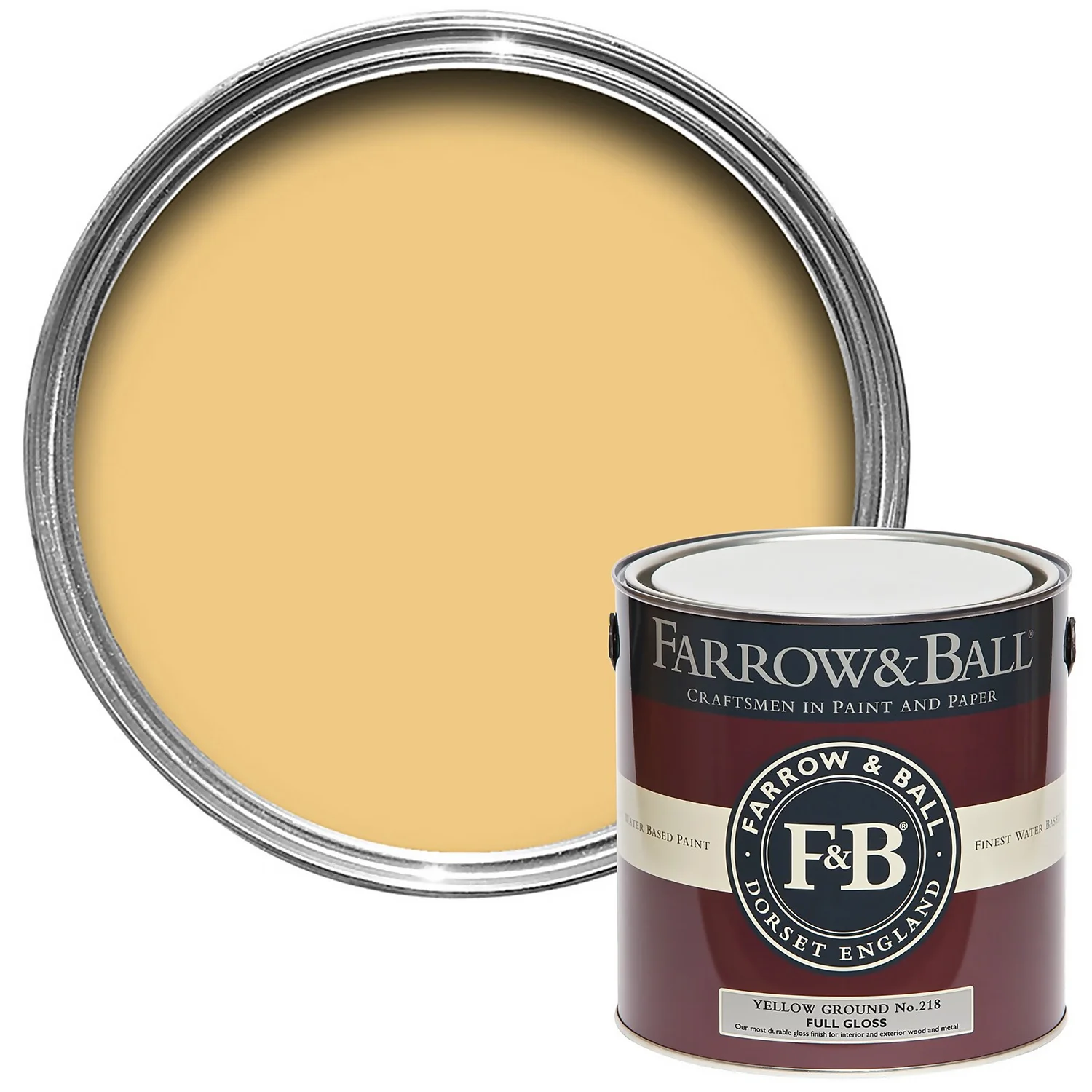 Farrow & Ball Full Gloss Paint Yellow Ground - 2.5L 3 Farrow & Ball Full Gloss Paint Yellow Ground - 2.5L