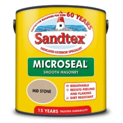 Sandtex® Ultra Smooth Masonry Paint Mid Stone - 2.5L -Paint And Wallpaper Shop 12806232 1784870278619308