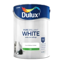 Dulux Silk Emulsion Paint Pure Brilliant White - 5L -Paint And Wallpaper Shop 12806237 8574833218015298