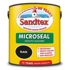 Sandtex® Ultra Smooth Masonry Paint Black - 2.5L -Paint And Wallpaper Shop 12806289 1804871255885295