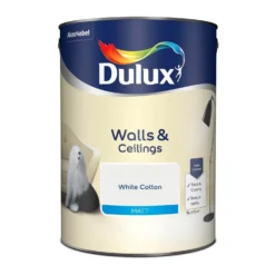 Dulux Matt Emulsion Paint White Cotton - 5L -Paint And Wallpaper Shop 12807374 1384832976316713