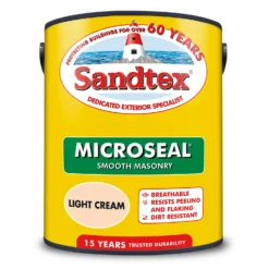Sandtex® Ultra Smooth Masonry Paint Light Cream - 5L -Paint And Wallpaper Shop 12807399 9734871315740809