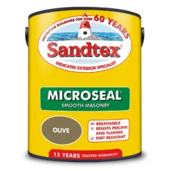 Sandtex® Ultra Smooth Masonry Paint Olive - 5L -Paint And Wallpaper Shop 12808376 2034871500196217