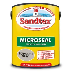 Sandtex® Ultra Smooth Masonry Paint Plymouth Grey - 5L -Paint And Wallpaper Shop 12808377 1264871501458140