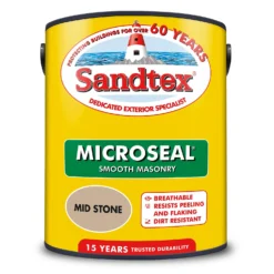Sandtex® Ultra Smooth Masonry Paint Mid Stone - 5L -Paint And Wallpaper Shop 12808538 5424871316070167