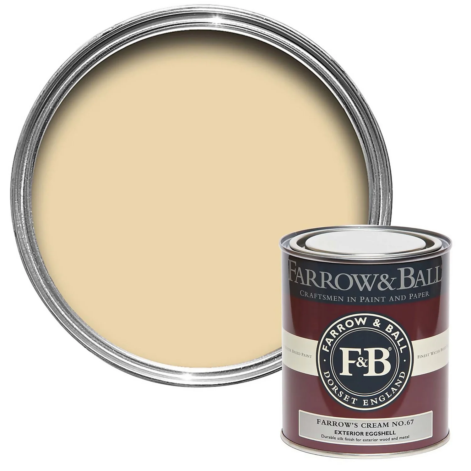 Farrow & Ball Exterior Eggshell Paint Farrow's Cream - 750ml 3 Farrow & Ball Exterior Eggshell Paint Farrow's Cream - 750ml