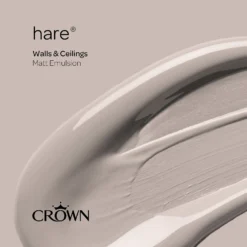 Crown Walls & Ceilings Matt Emulsion Paint Hare - 2.5L -Paint And Wallpaper Shop 12809667 1514969531241160