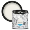 Crown Walls & Ceilings Matt Emulsion Paint Canvas White - 2.5L -Paint And Wallpaper Shop 12809693 1324969825841430