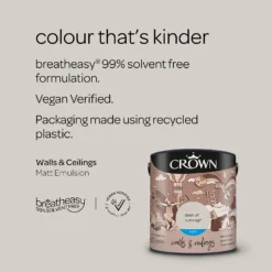 Crown Walls & Ceilings Matt Emulsion Paint Dash Of Nutmeg - 2.5L -Paint And Wallpaper Shop 12809696 1364969825994319