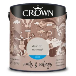 Crown Walls & Ceilings Matt Emulsion Paint Dash Of Nutmeg - 2.5L -Paint And Wallpaper Shop 12809696 5954969826134791