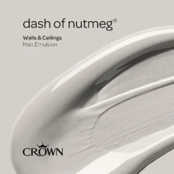 Crown Walls & Ceilings Matt Emulsion Paint Dash Of Nutmeg - 2.5L -Paint And Wallpaper Shop 12809696 8924969826062623