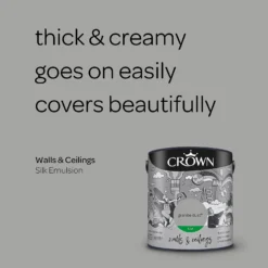 Crown Walls & Ceilings Silk Emulsion Paint Granite Dust - 2.5L -Paint And Wallpaper Shop 12809705 1984966163348289