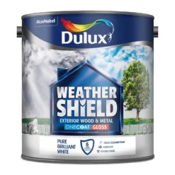 Dulux Weathershield Exterior One Coat Gloss Paint Pure Brilliant White - 2.5L 11 Dulux Weathershield Exterior One Coat Gloss Paint Pure Brilliant White - 2.5L -Paint And Wallpaper Shop 12809784 1734833169656261