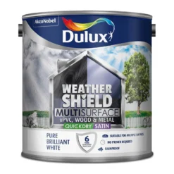 Dulux Weathershield Multi Surface Quick Dry Satin Paint White - 2.5L 11 Dulux Weathershield Multi Surface Quick Dry Satin Paint White - 2.5L -Paint And Wallpaper Shop 12809839 1364833196110444