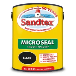 Sandtex® Ultra Smooth Masonry Paint Black - 5L -Paint And Wallpaper Shop 12810261 1394871319047076