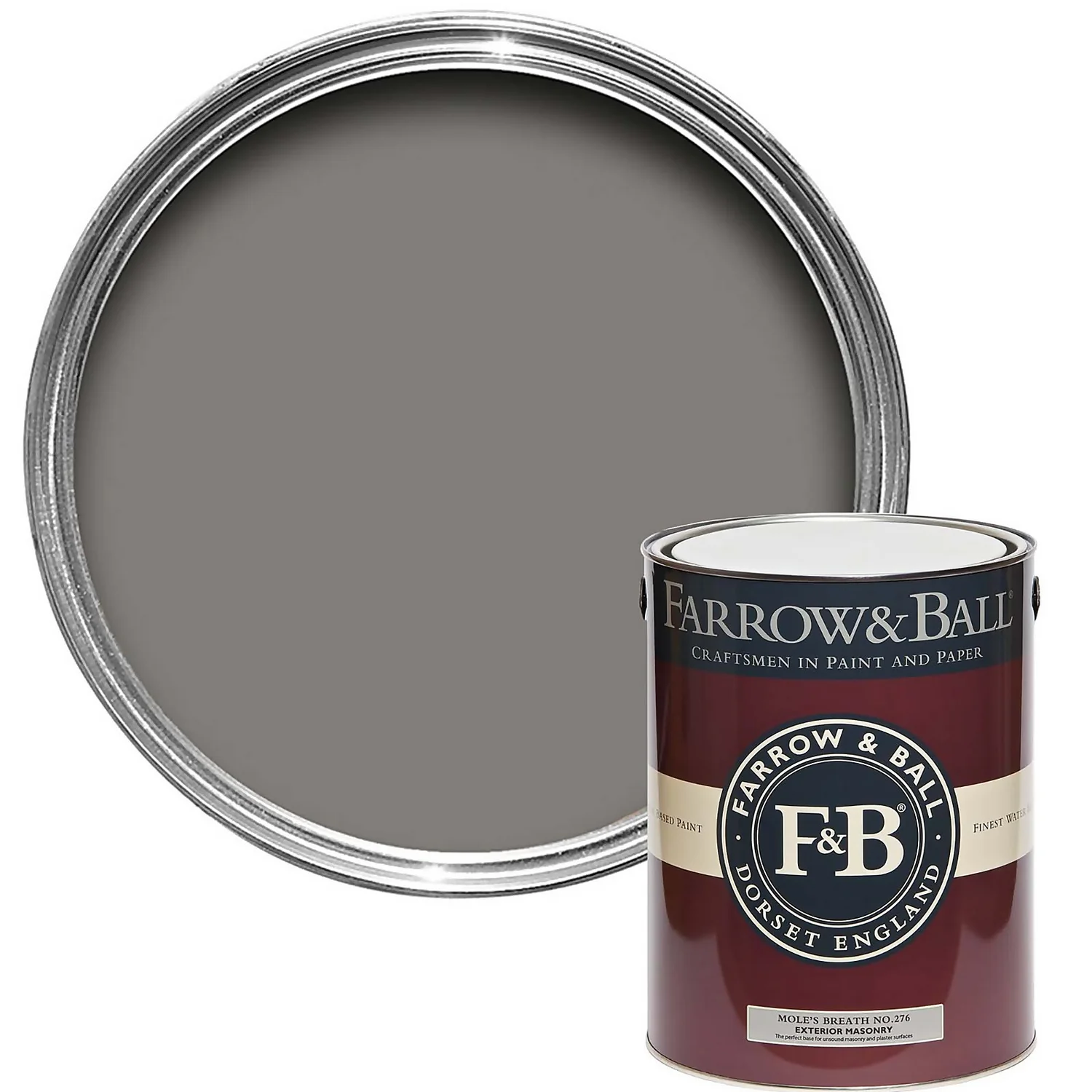 Farrow & Ball Exterior Masonry Paint Mole's Breath - 5L 3 Farrow & Ball Exterior Masonry Paint Mole's Breath - 5L