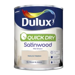 Dulux Quick Dry Satinwood Natural Hessian - 750ml -Paint And Wallpaper Shop 12810708 9664833195508005