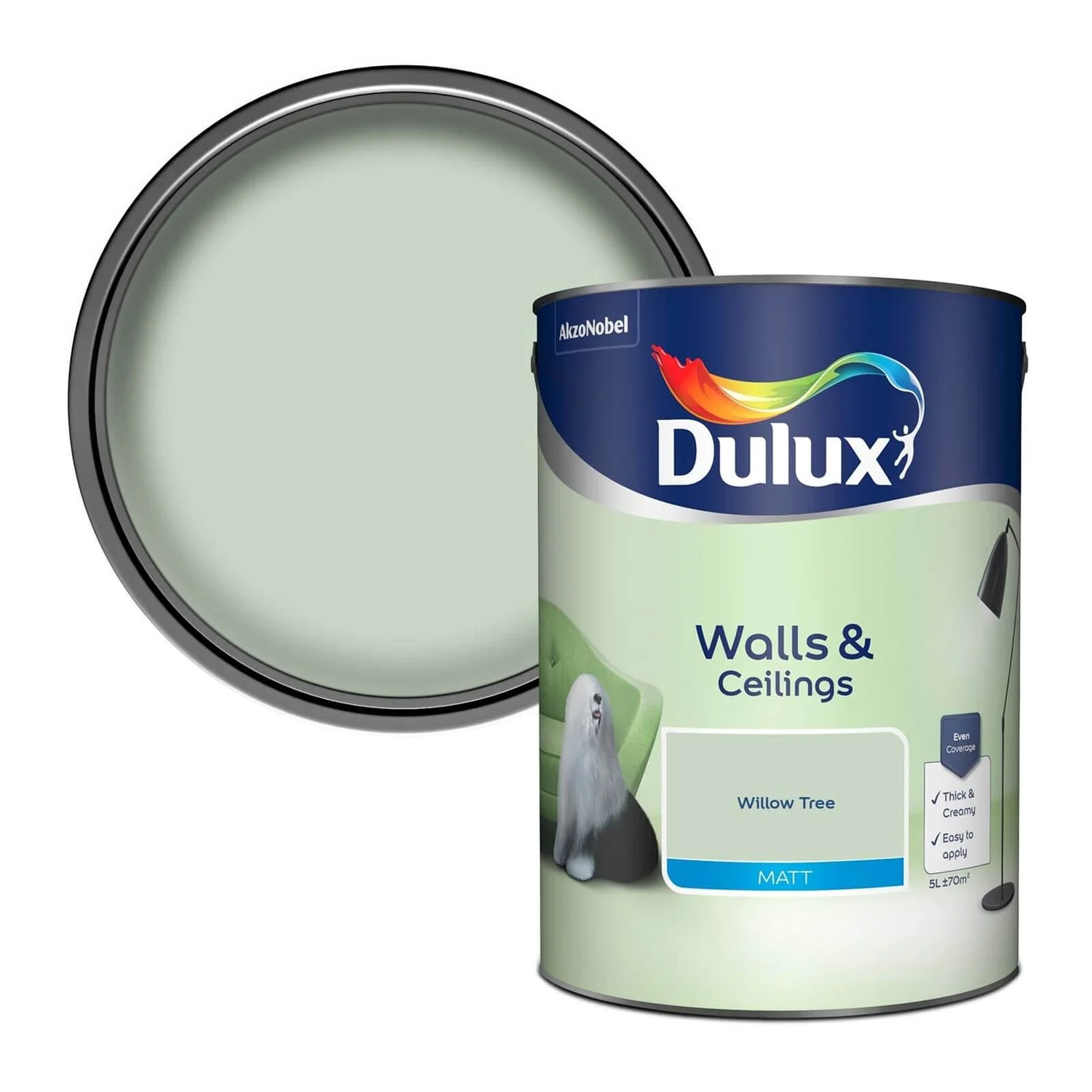 Dulux Matt Emulsion Paint Willow Tree - 5L 3 Dulux Matt Emulsion Paint Willow Tree - 5L