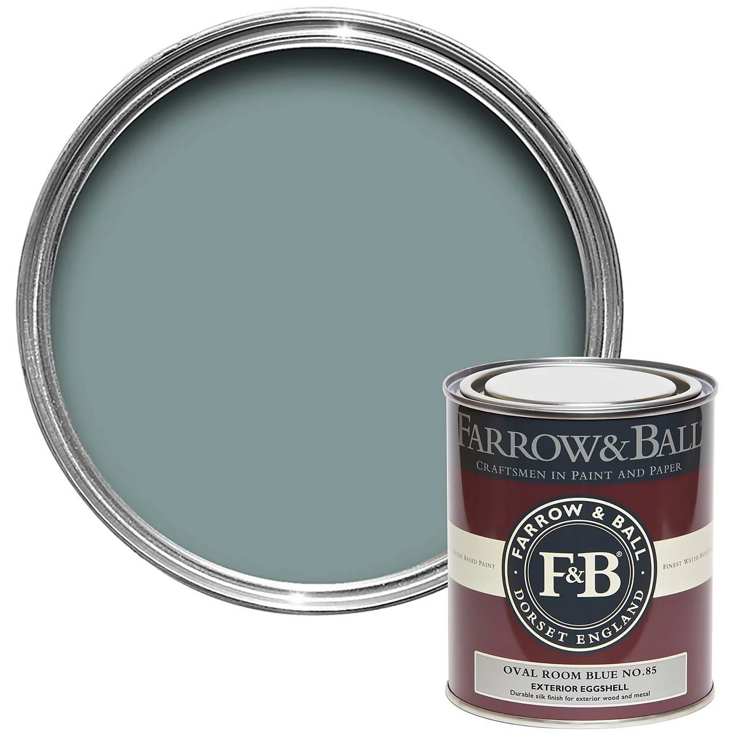 Farrow & Ball Exterior Eggshell Paint Oval Room Blue - 750ml 3 Farrow & Ball Exterior Eggshell Paint Oval Room Blue - 750ml