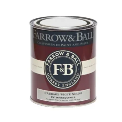 Farrow & Ball Exterior Eggshell Paint Cabbage White - 750ml -Paint And Wallpaper Shop 12813367 9084951875212679