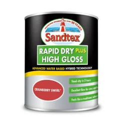 Sandtex® Rapid Dry Gloss Paint Cranberry Swirl - 750ml -Paint And Wallpaper Shop 12813371 2384951367166861