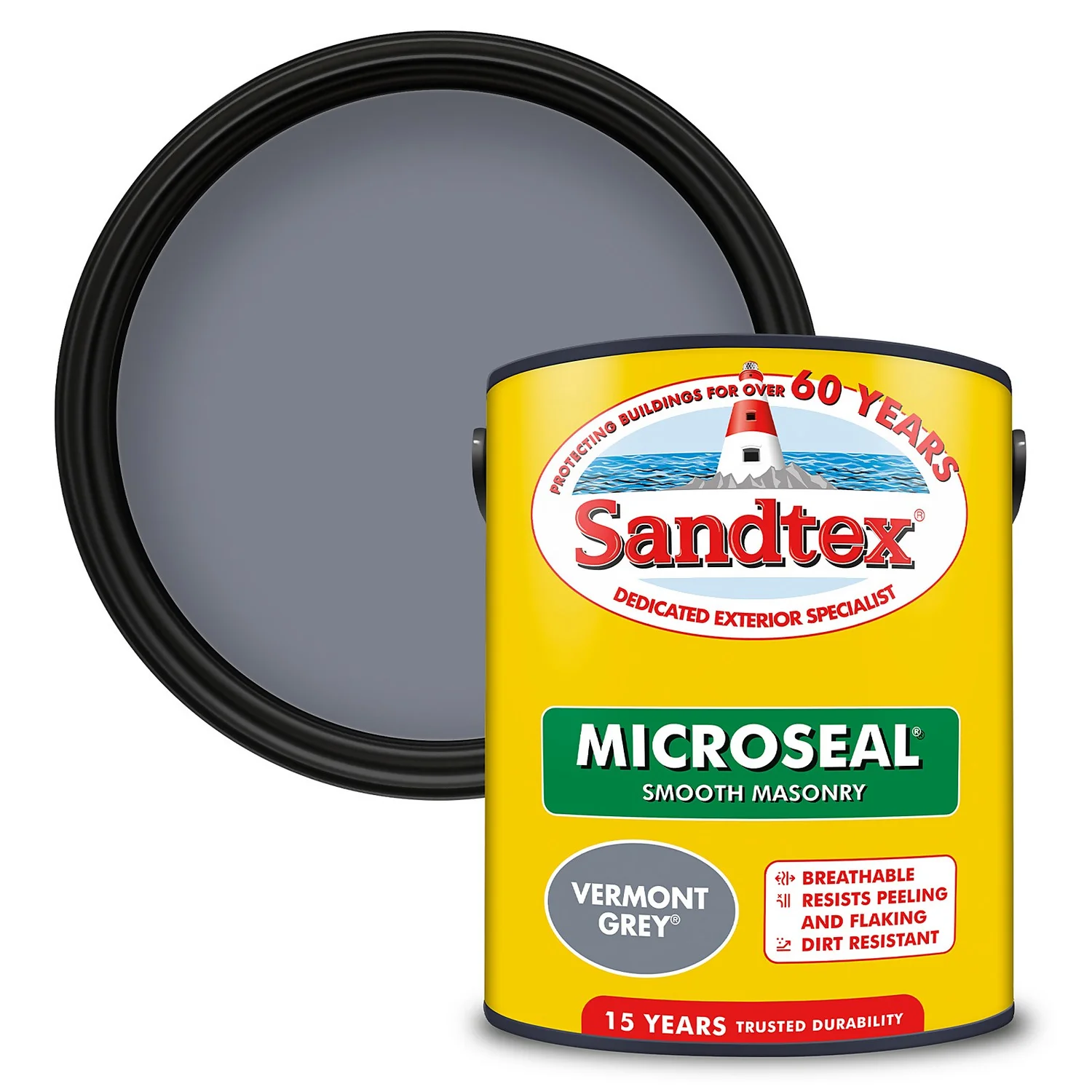 Sandtex® Ultra Smooth Masonry Paint Vermont Grey - 5L 3 Sandtex® Ultra Smooth Masonry Paint Vermont Grey - 5L