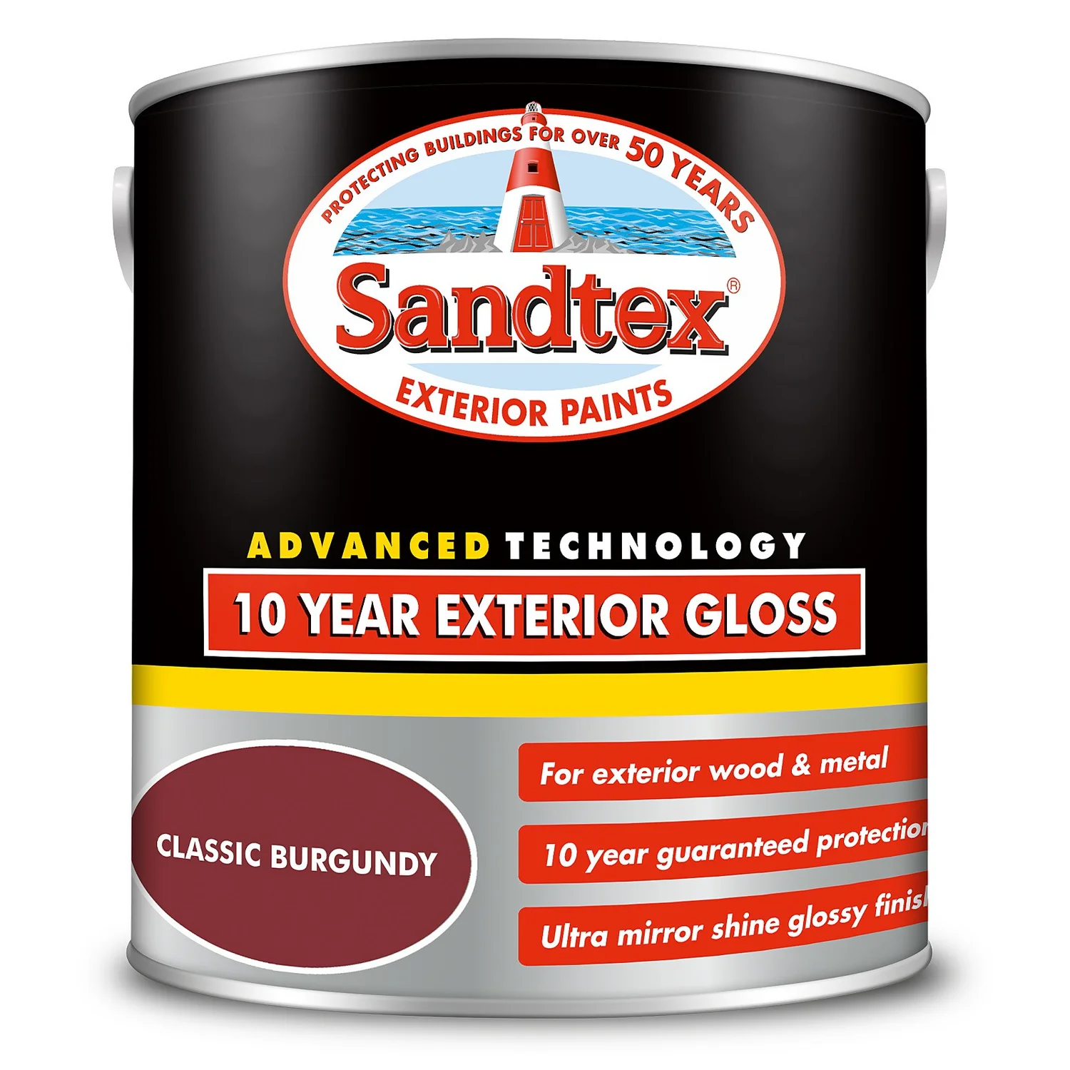 Sandtex® Exterior 10 Year Gloss Paint Classic Burgundy - 2.5L 9 Sandtex® Exterior 10 Year Gloss Paint Classic Burgundy - 2.5L - Image 7