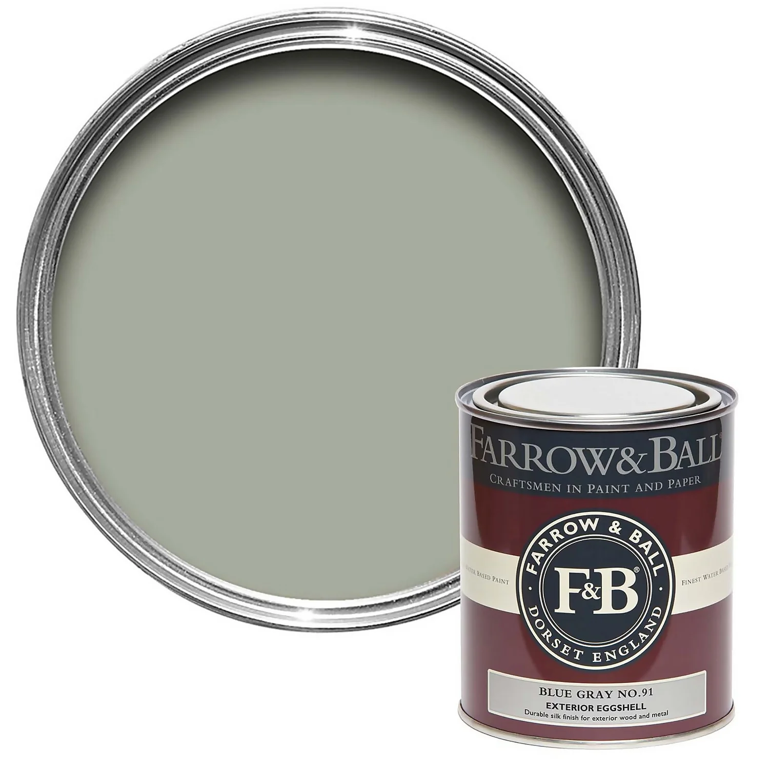 Farrow & Ball Exterior Eggshell Paint Blue Gray - 750ml 3 Farrow & Ball Exterior Eggshell Paint Blue Gray - 750ml