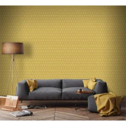Superfresco Easy Paste The Wall Triangolin Wallpaper - Mustard -Paint And Wallpaper Shop 12814675 1304833193154022