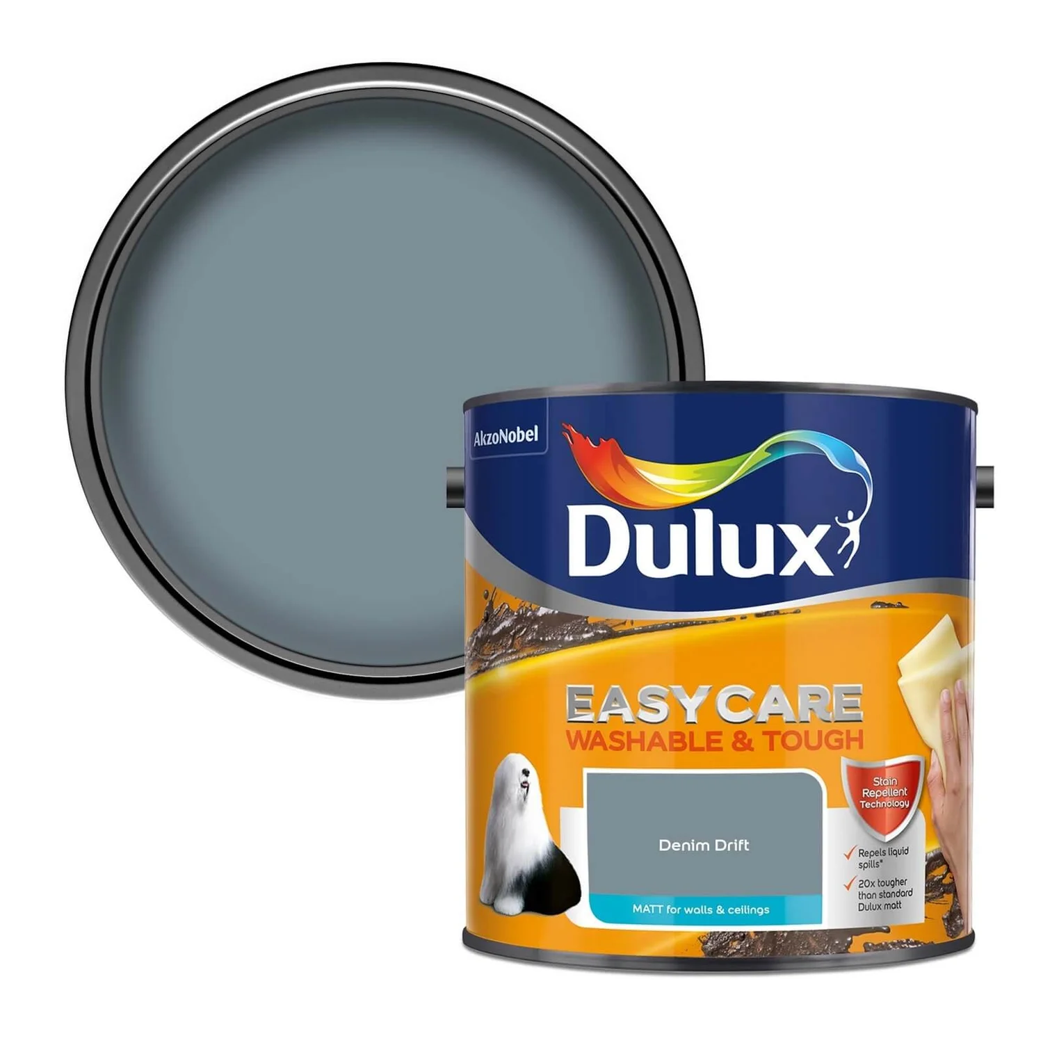 Dulux Easycare Washable & Tough Matt Paint Denim Drift - 2.5L 3 Dulux Easycare Washable & Tough Matt Paint Denim Drift - 2.5L