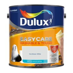 Dulux Easycare Washable & Tough Matt Paint Cornflower White - 2.5L -Paint And Wallpaper Shop 12815555 1784833168526266