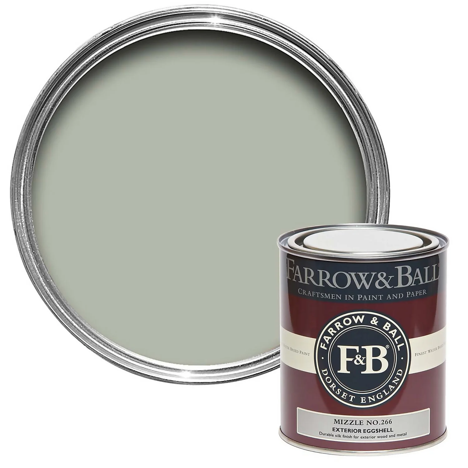 Farrow & Ball Exterior Eggshell Mizzle - 750ml 3 Farrow & Ball Exterior Eggshell Mizzle - 750ml