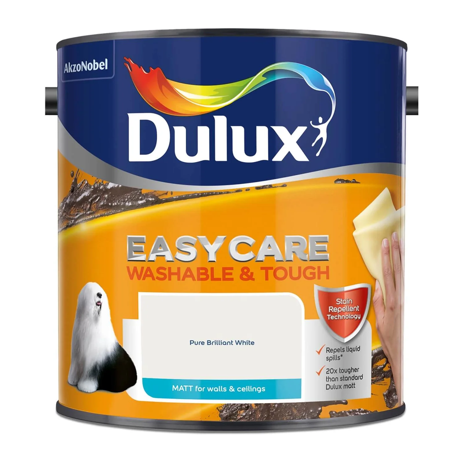 Dulux Easycare Washable & Tough Matt Paint Pure Brilliant White - 2.5L 6 Dulux Easycare Washable & Tough Matt Paint Pure Brilliant White - 2.5L - Image 4