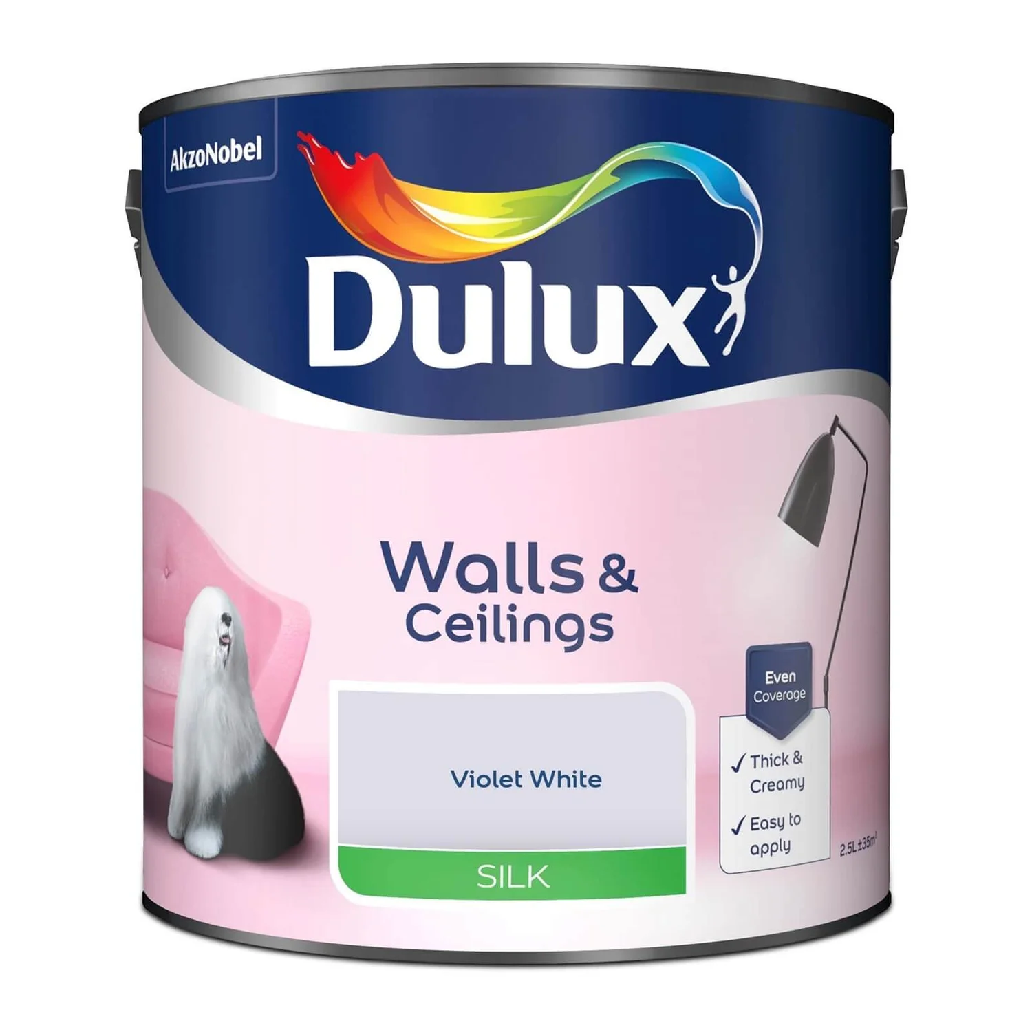 Dulux Violet White - Silk Emulsion Paint 2.5L 6 Dulux Violet White - Silk Emulsion Paint 2.5L - Image 4