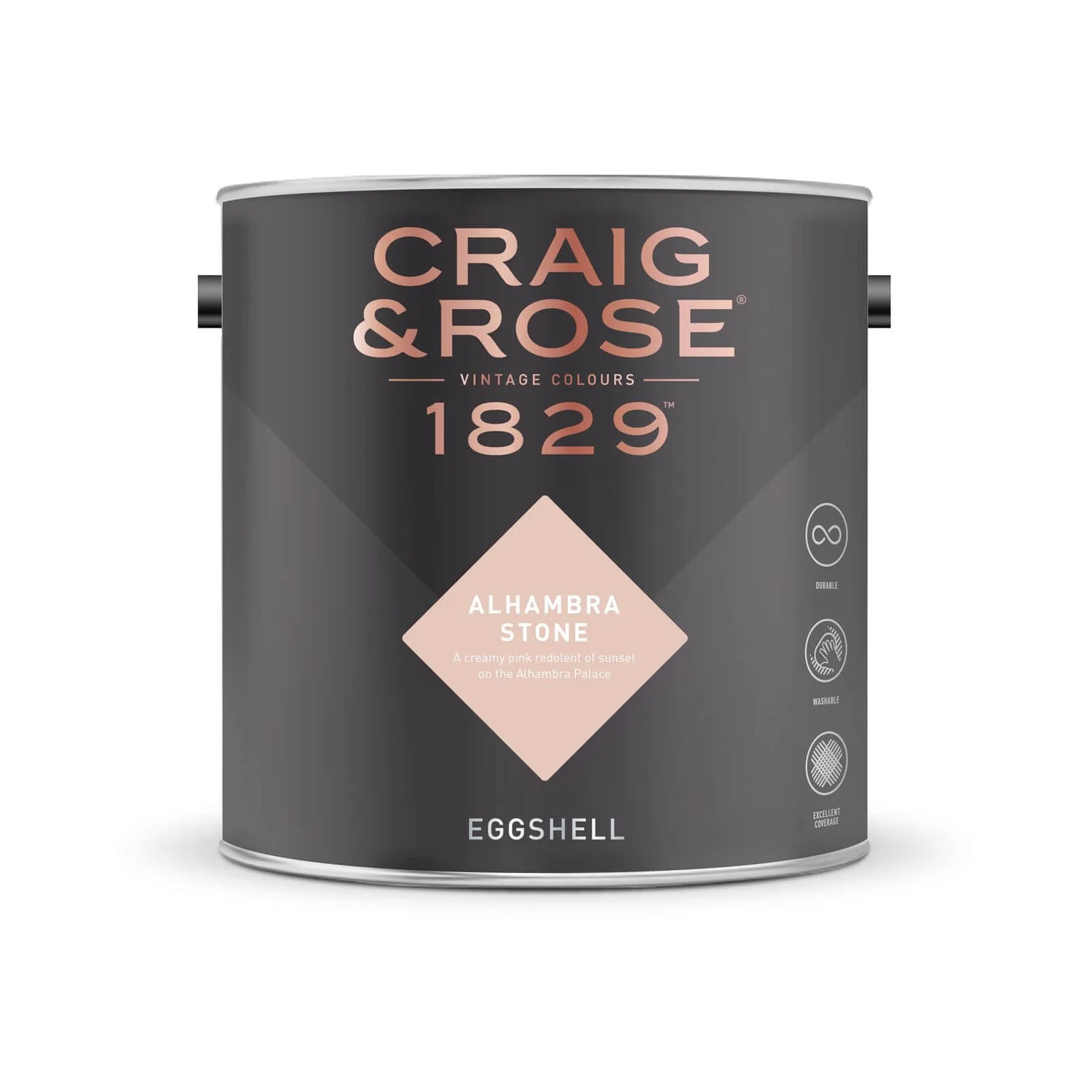 Craig & Rose 1829 Eggshell Paint Alhambra Stone - 2.5L 4 Craig & Rose 1829 Eggshell Paint Alhambra Stone - 2.5L - Image 2