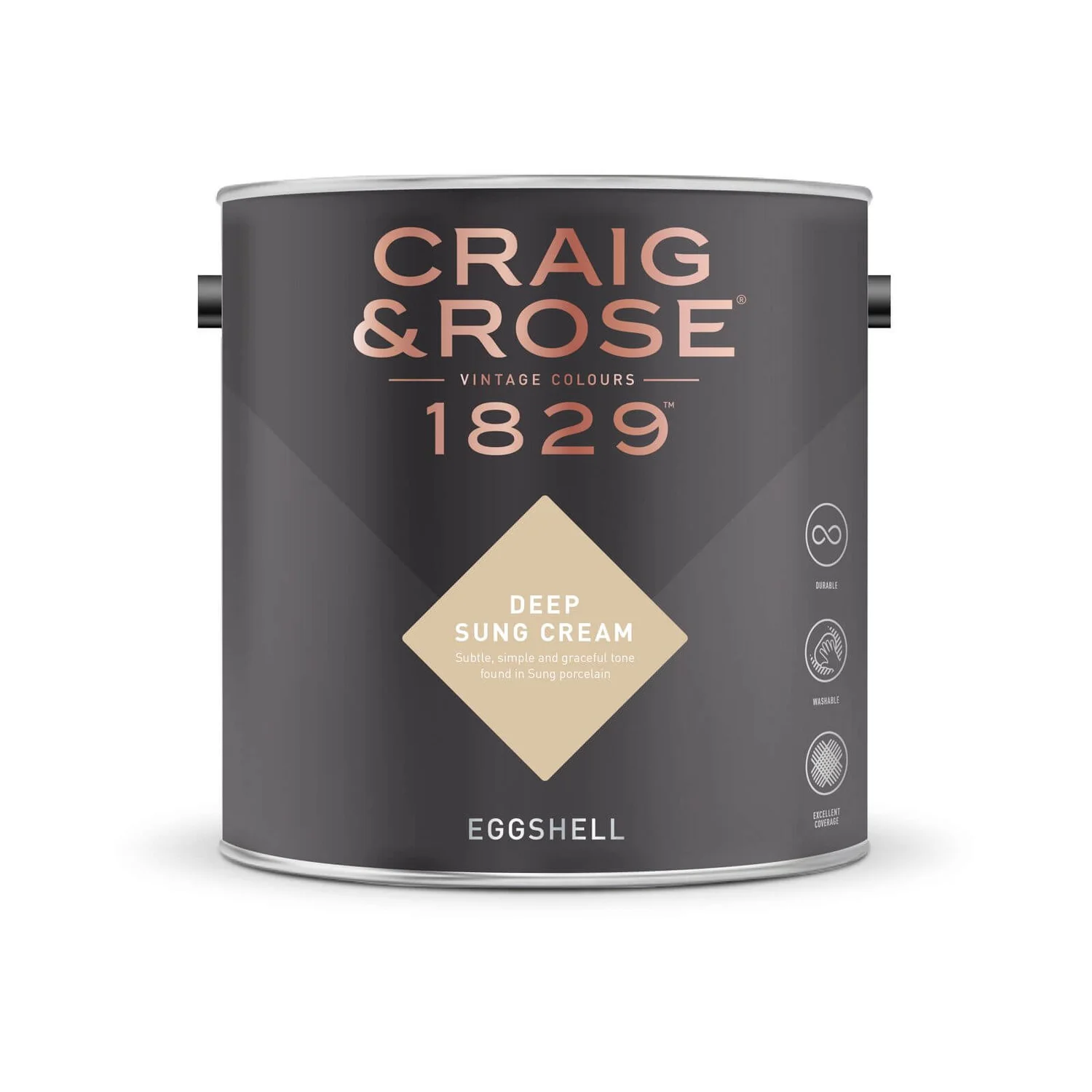 Craig & Rose 1829 Eggshell Paint Deep Sung Cream - 2.5L 4 Craig & Rose 1829 Eggshell Paint Deep Sung Cream - 2.5L - Image 2