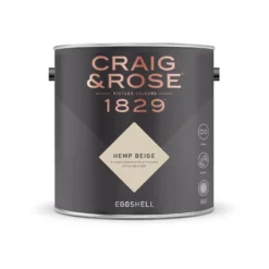 Craig & Rose 1829 Eggshell Paint Hemp Beige - 2.5L -Paint And Wallpaper Shop 12817708 1354832952123489
