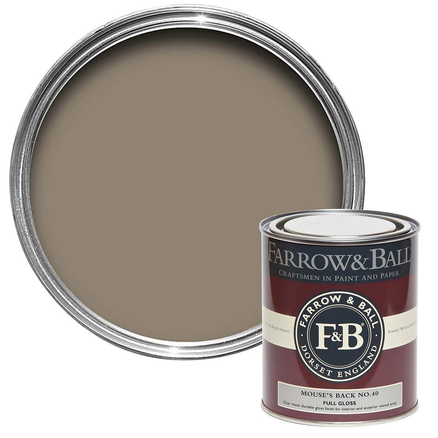Farrow & Ball Full Gloss Paint Mouse's Back - 750ml 3 Farrow & Ball Full Gloss Paint Mouse's Back - 750ml