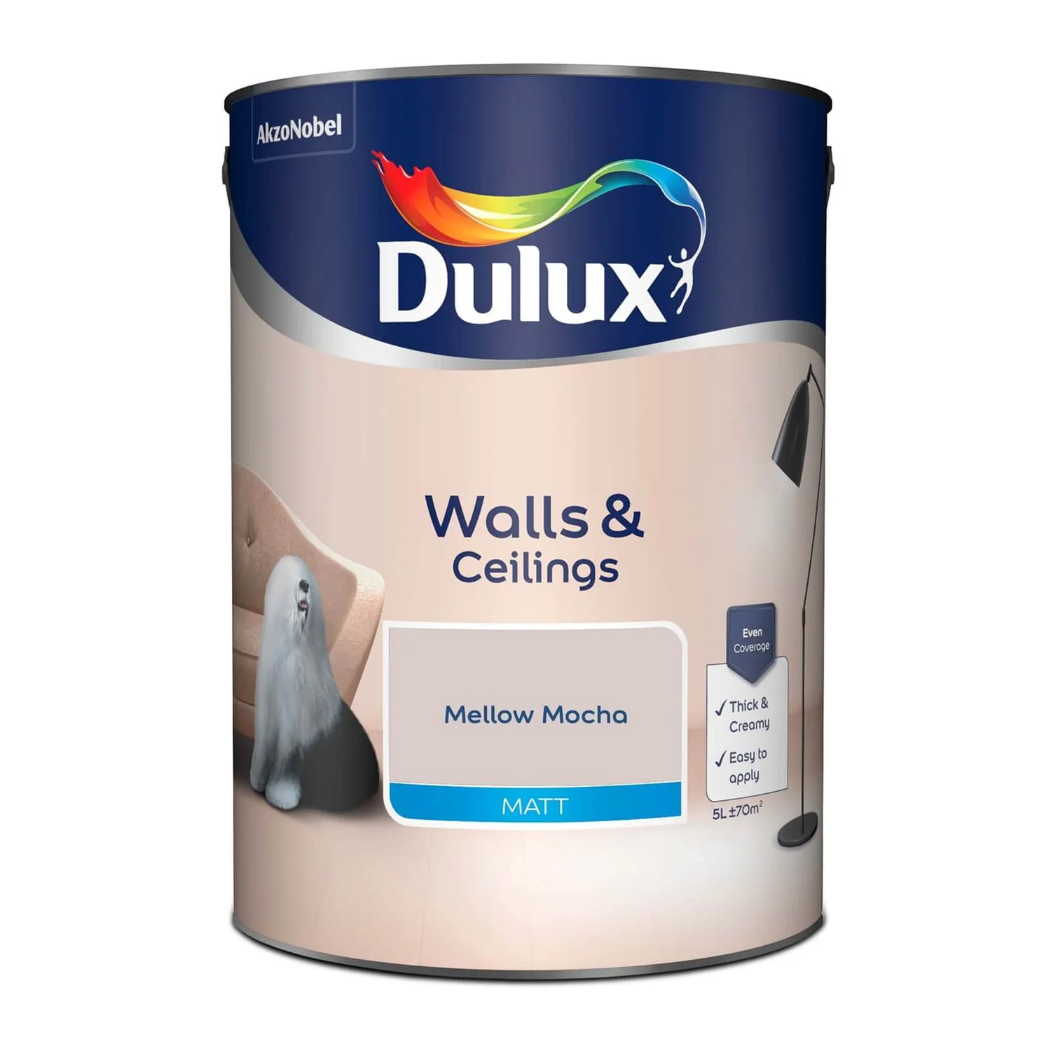 Dulux Matt Emulsion Paint Mellow Mocha - 5L 6 Dulux Matt Emulsion Paint Mellow Mocha - 5L - Image 4