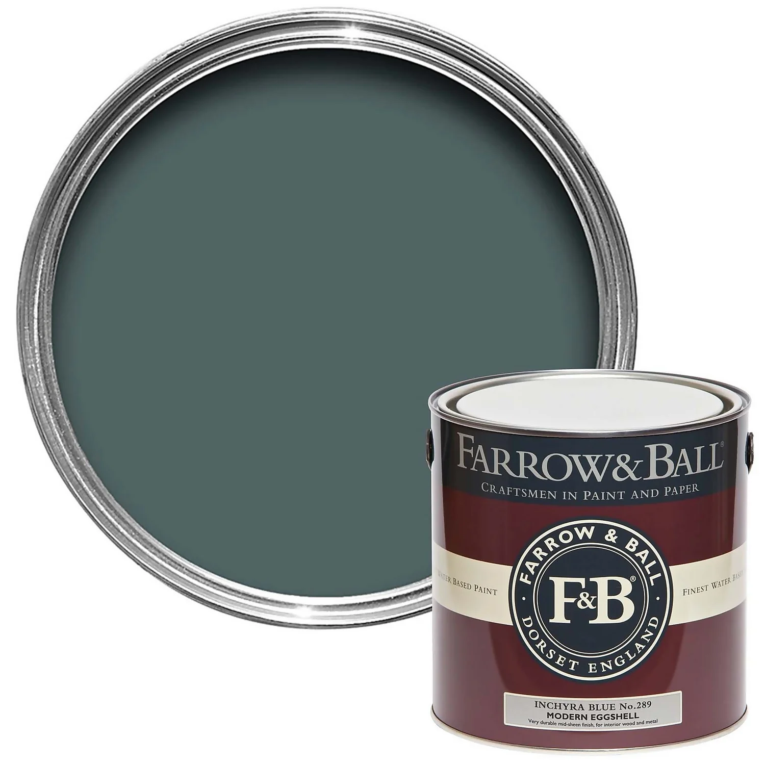 Farrow & Ball Modern Eggshell Paint Inchyra Blue - 2.5L 3 Farrow & Ball Modern Eggshell Paint Inchyra Blue - 2.5L