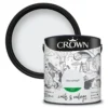 Crown Walls & Ceilings Silk Emulsion Paint Clay White - 2.5L -Paint And Wallpaper Shop 12819350 1204966163165346