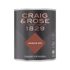 Craig & Rose 1829 Chalky Matt Emulsion Paint Arabian Red - 750ml -Paint And Wallpaper Shop 12819440 5944833222526173