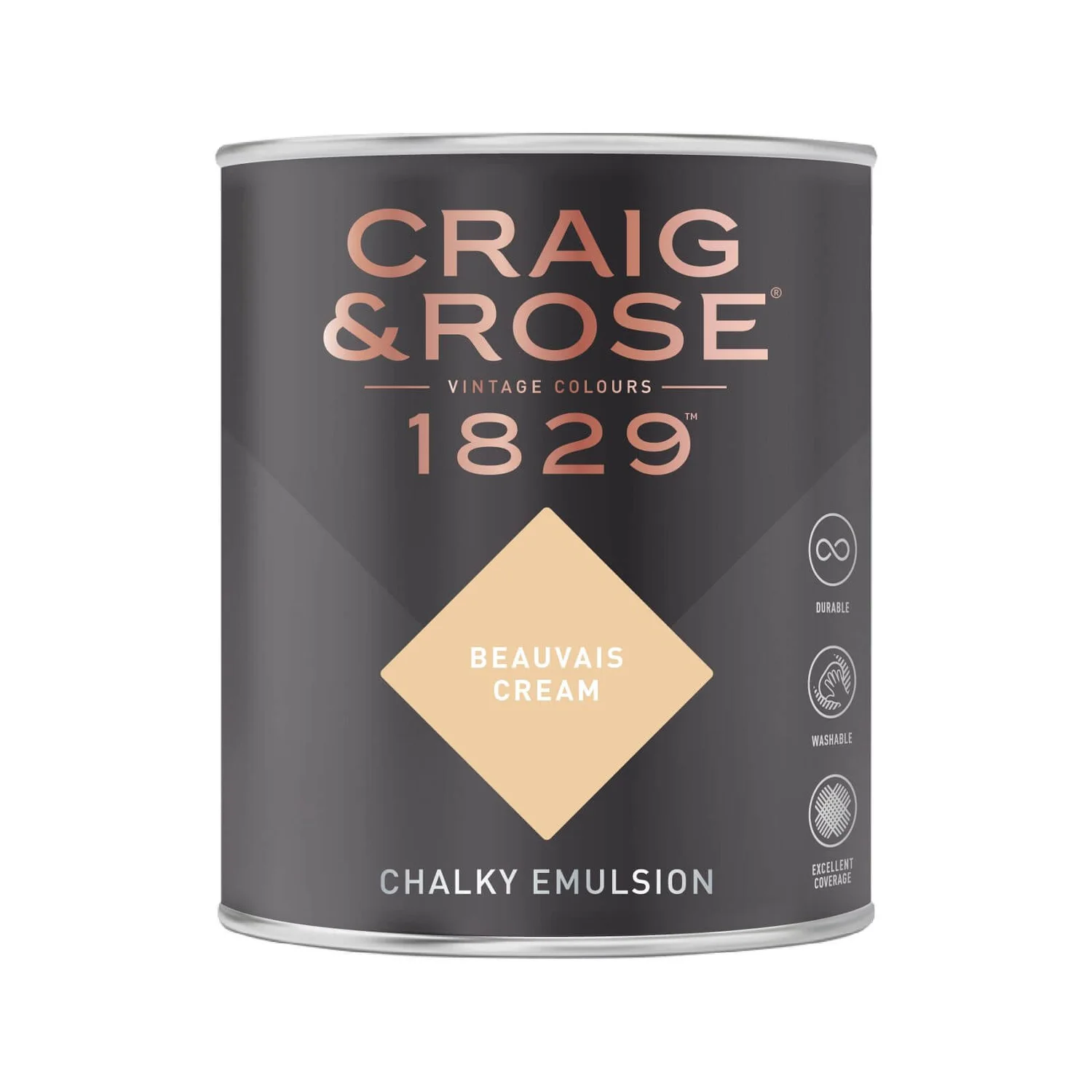 Craig & Rose 1829 Chalky Matt Emulsion Paint Beauvais Cream - 750ml 4 Craig & Rose 1829 Chalky Matt Emulsion Paint Beauvais Cream - 750ml - Image 2
