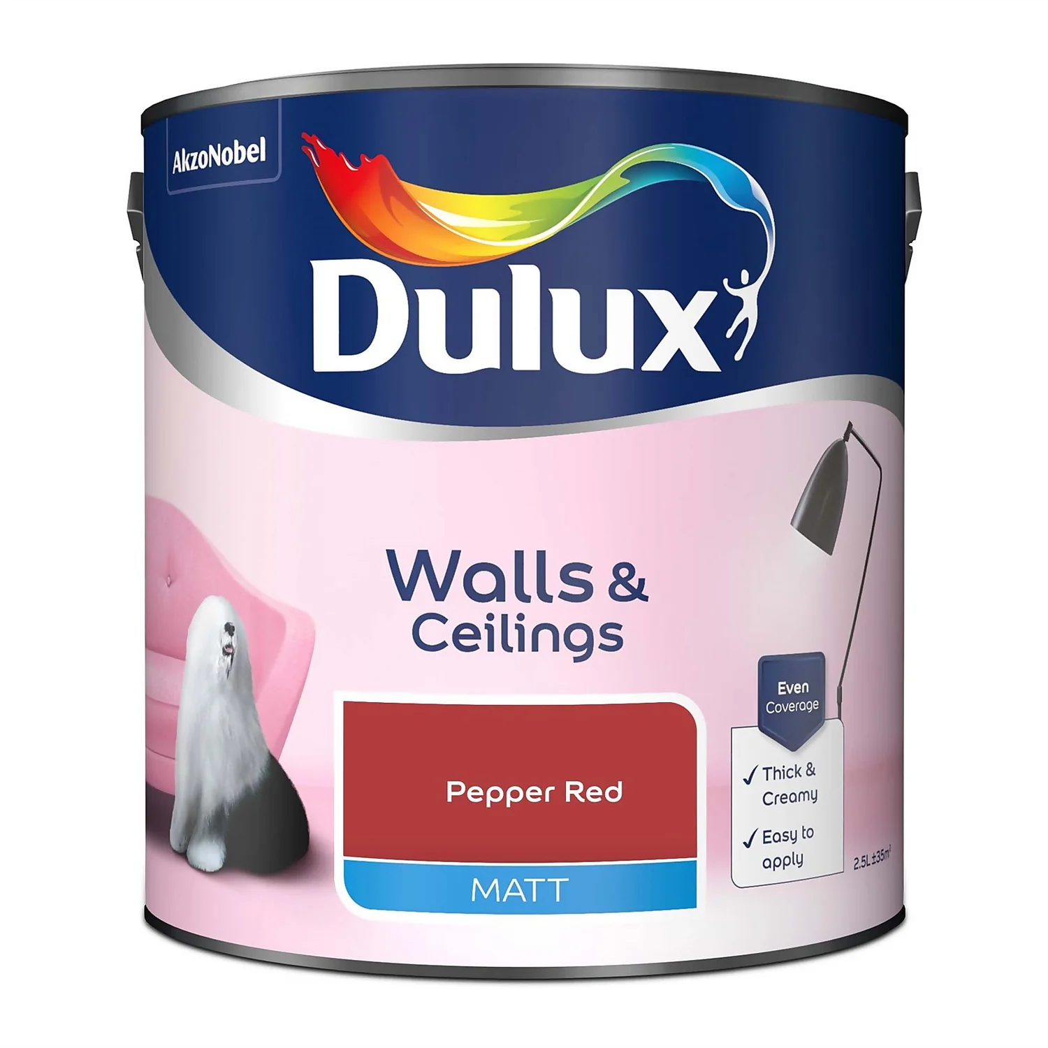 Dulux Matt Emulsion Paint Pepper Red - 2.5L 6 Dulux Matt Emulsion Paint Pepper Red - 2.5L - Image 4