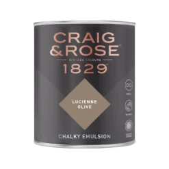 Craig & Rose 1829 Chalky Matt Emulsion Paint Lucienne Olive - 750ml -Paint And Wallpaper Shop 12819588 1664833227409987
